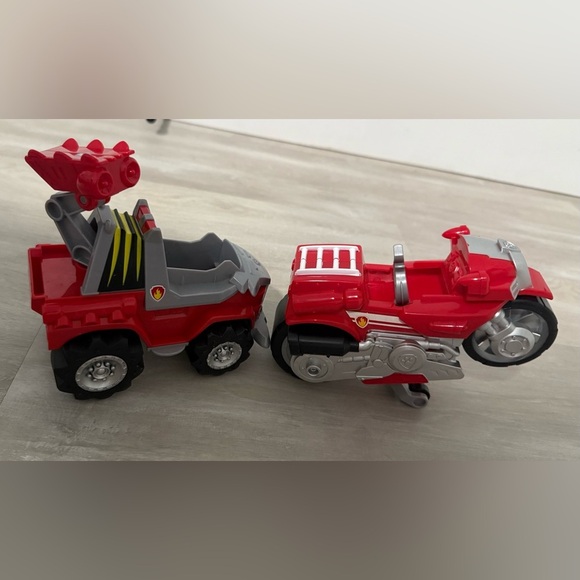 Paw Patrol Spin Master Dino Rescue Vehicle, Paw Patrol Moto Pups MARSHALL set 2 - Picture 2 of 4